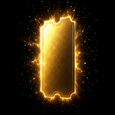 Boleto iluminado con energía de premio